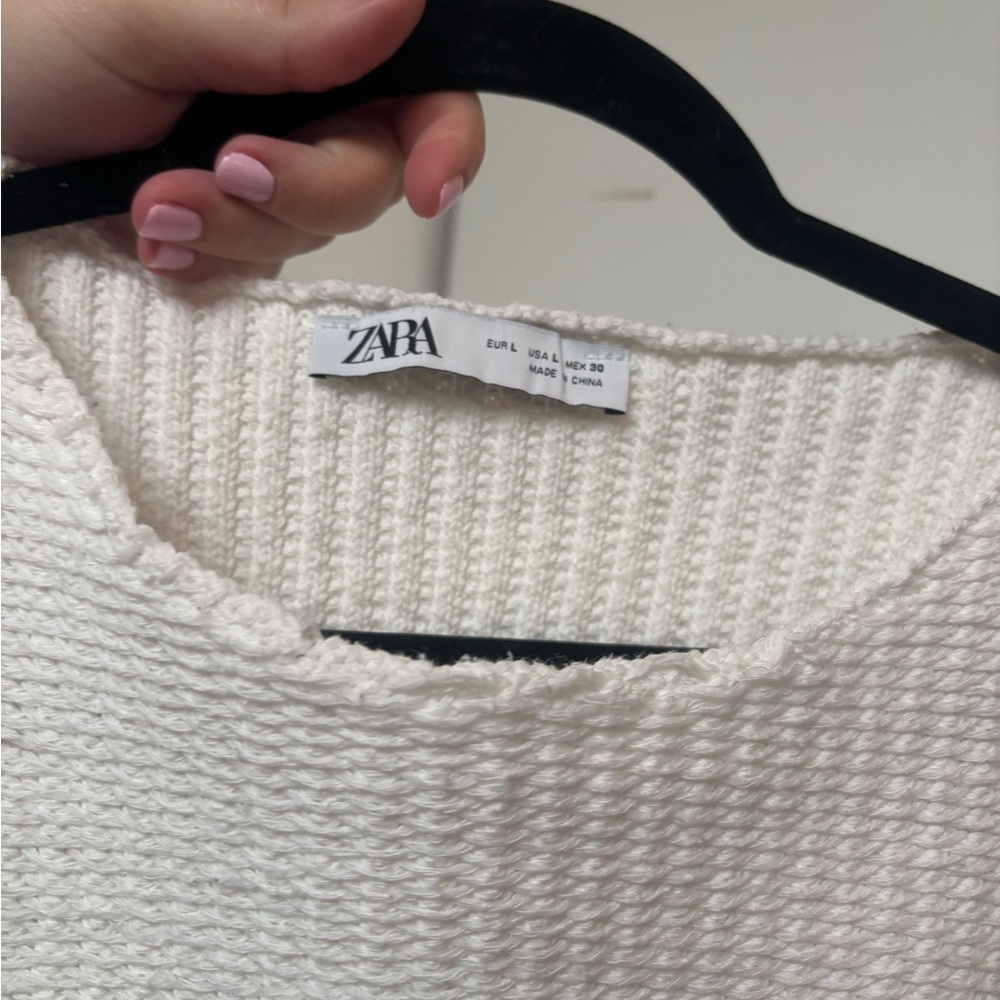 Zara Cream Knit Top - Picture 6 of 7